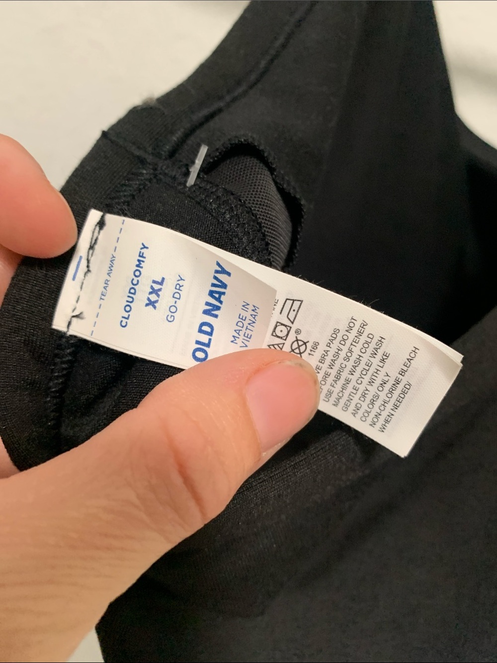 NWT Old Navy CloudComfy Go Dry Black Padded Sports Bra - Picture 7 of 8